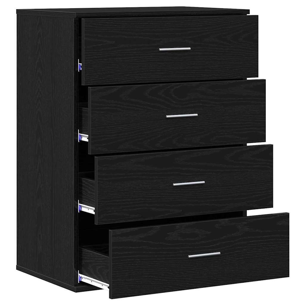 vidaXL Bufet cu sertar cu depozitare Stejar negru 60 x 39 x 80 cm Lemn compozit