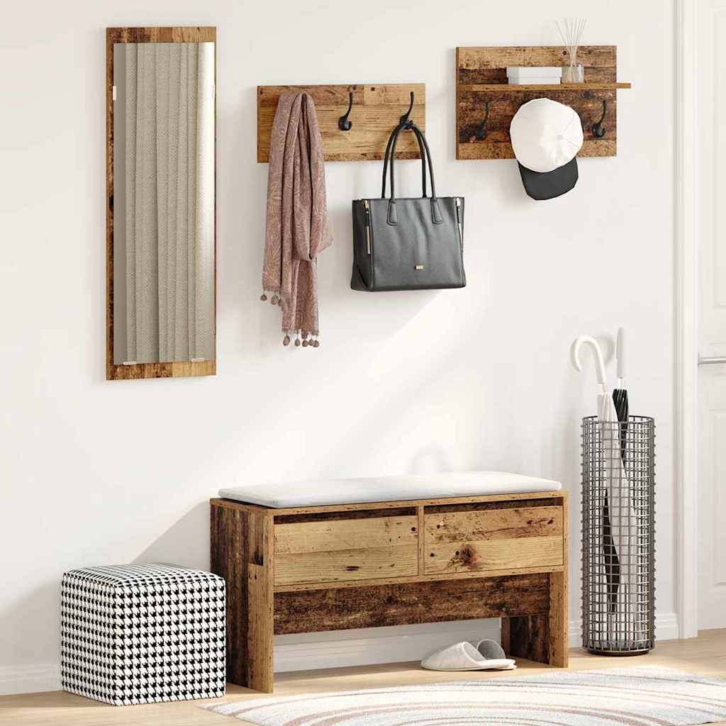 vidaXL Set mobilier hol Lemn vechi 90 x 31 x 46.5 cm Lemn compozit vidaXL Set mobilier hol Lemn vechi 90 x 31 x 46.5 cm Lemn compozit