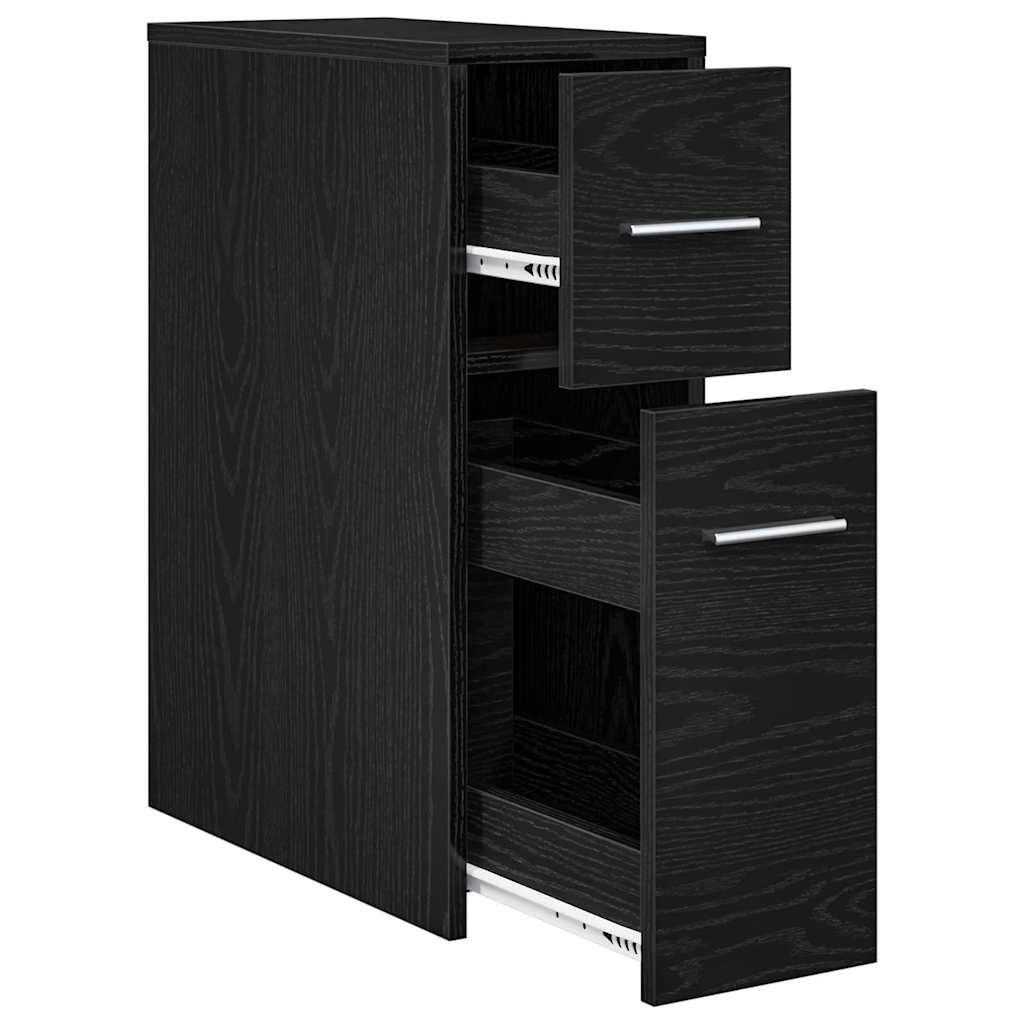 vidaXL Set de mobilier pentru baie Stejar Negru 22 x 44 x 61.5 cm