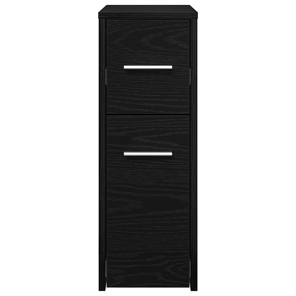 vidaXL Set de mobilier pentru baie Stejar Negru 22 x 44 x 61.5 cm
