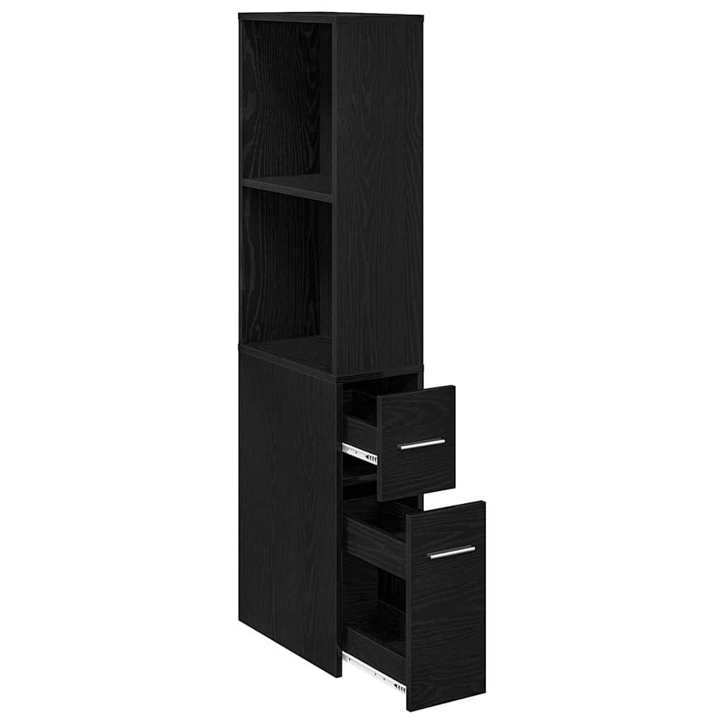 vidaXL Set de mobilier pentru baie Stejar Negru 22 x 41 x 135 cm
