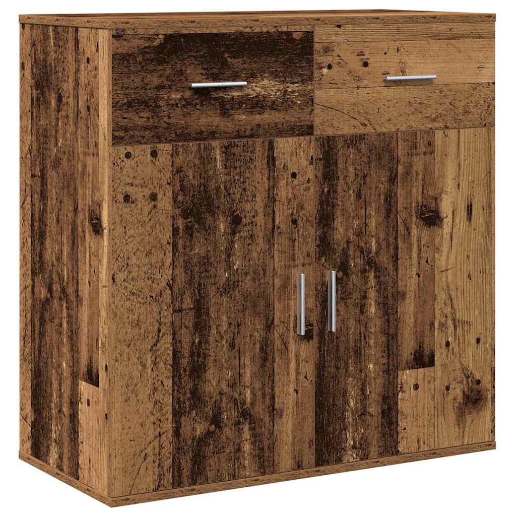 vidaXL Bufet cu sertar cu raft cu depozitare cu ușă Lemn vechi 79 x 38 x 80 cm Lemn compozit