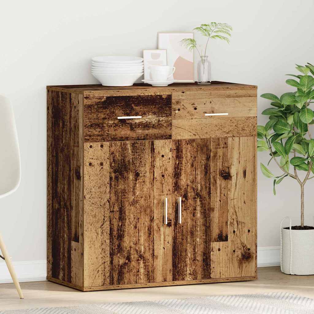 vidaXL Bufet cu sertar cu raft cu depozitare cu ușă Lemn vechi 79 x 38 x 80 cm Lemn compozit