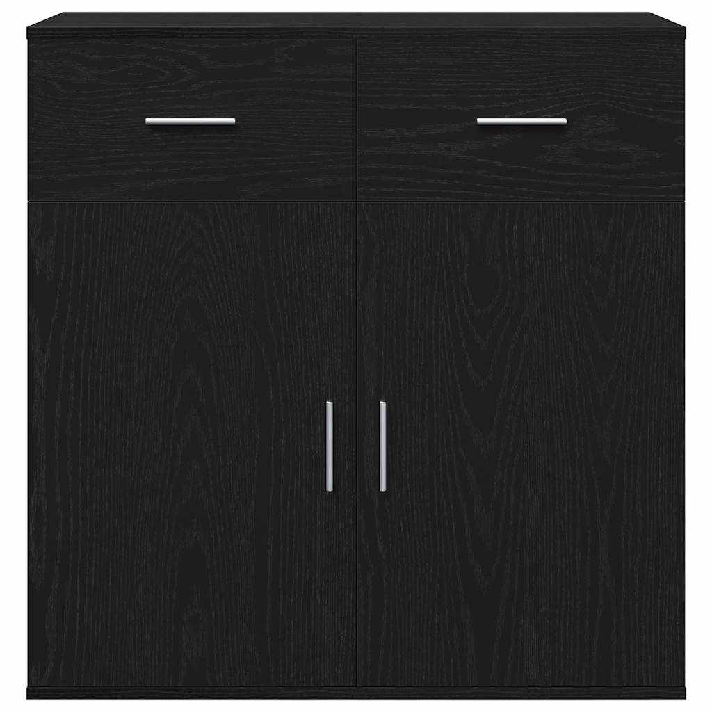 vidaXL Bufet cu sertar cu raft cu depozitare cu ușă Stejar negru 79 x 38 x 80 cm Lemn compozit