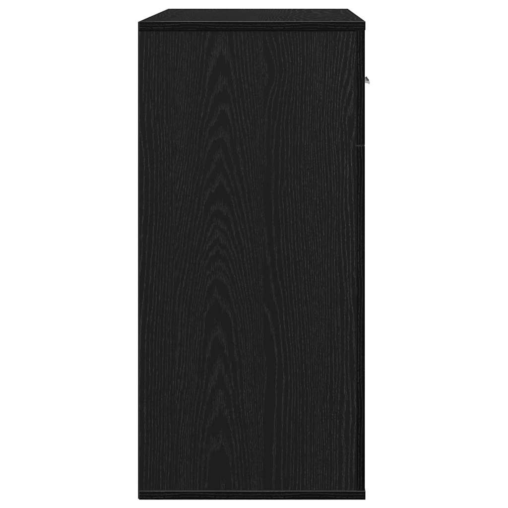 vidaXL Bufet cu sertar cu raft cu depozitare cu ușă Stejar negru 79 x 38 x 80 cm Lemn compozit