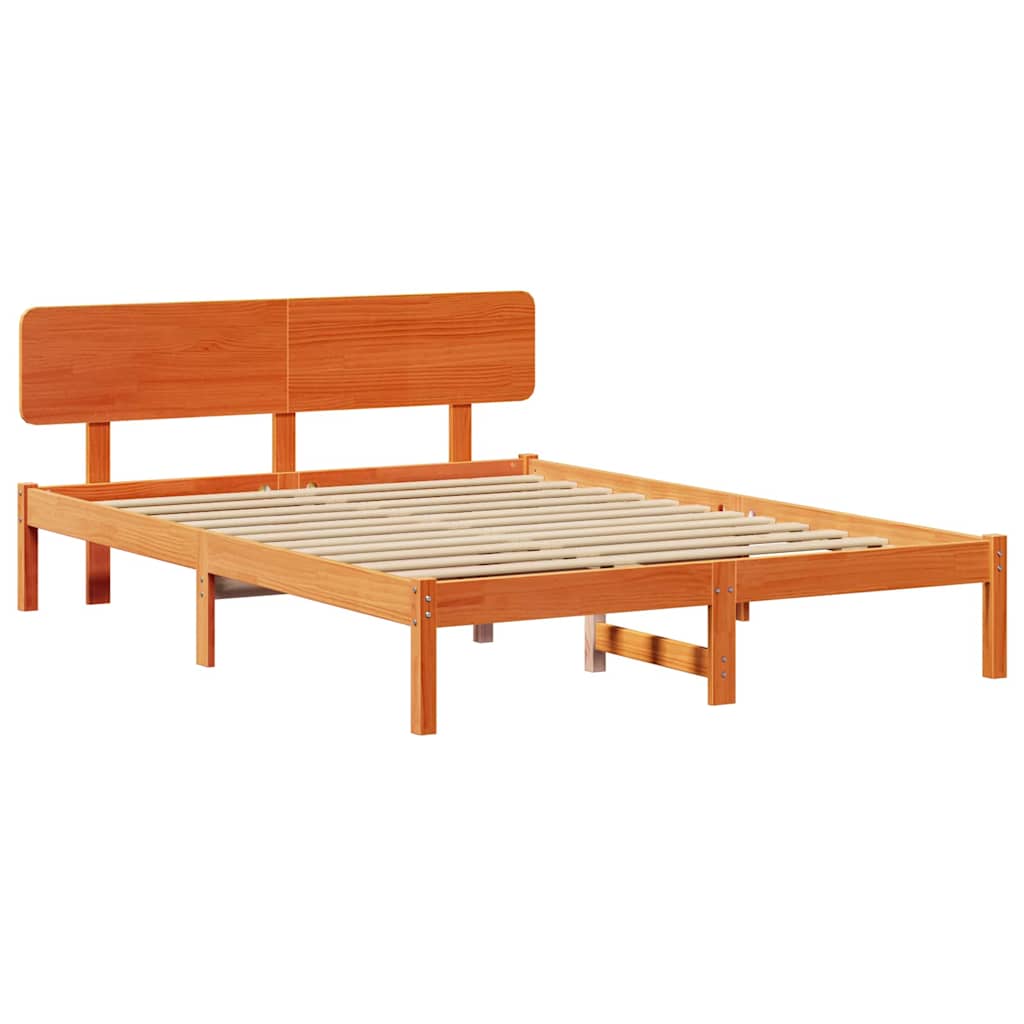 vidaXL Cadru de pat Maroniu cerat 160 x 200 cm Lemn masiv de pin