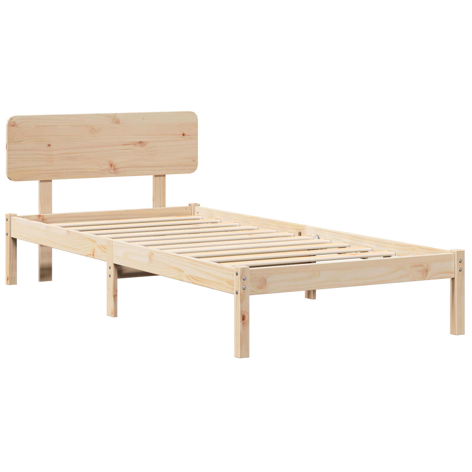 vidaXL Cadru de pat cu headboard natural 75 x 190 cm Lemn masiv de pin vidaXL Cadru de pat cu headboard natural 75 x 190 cm Lemn masiv de pin