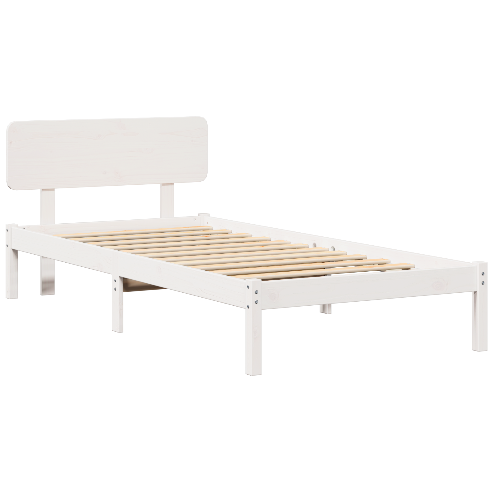 vidaXL Cadru de pat cu headboard Alb 75 x 190 cm Lemn masiv de pin vidaXL Cadru de pat cu headboard Alb 75 x 190 cm Lemn masiv de pin