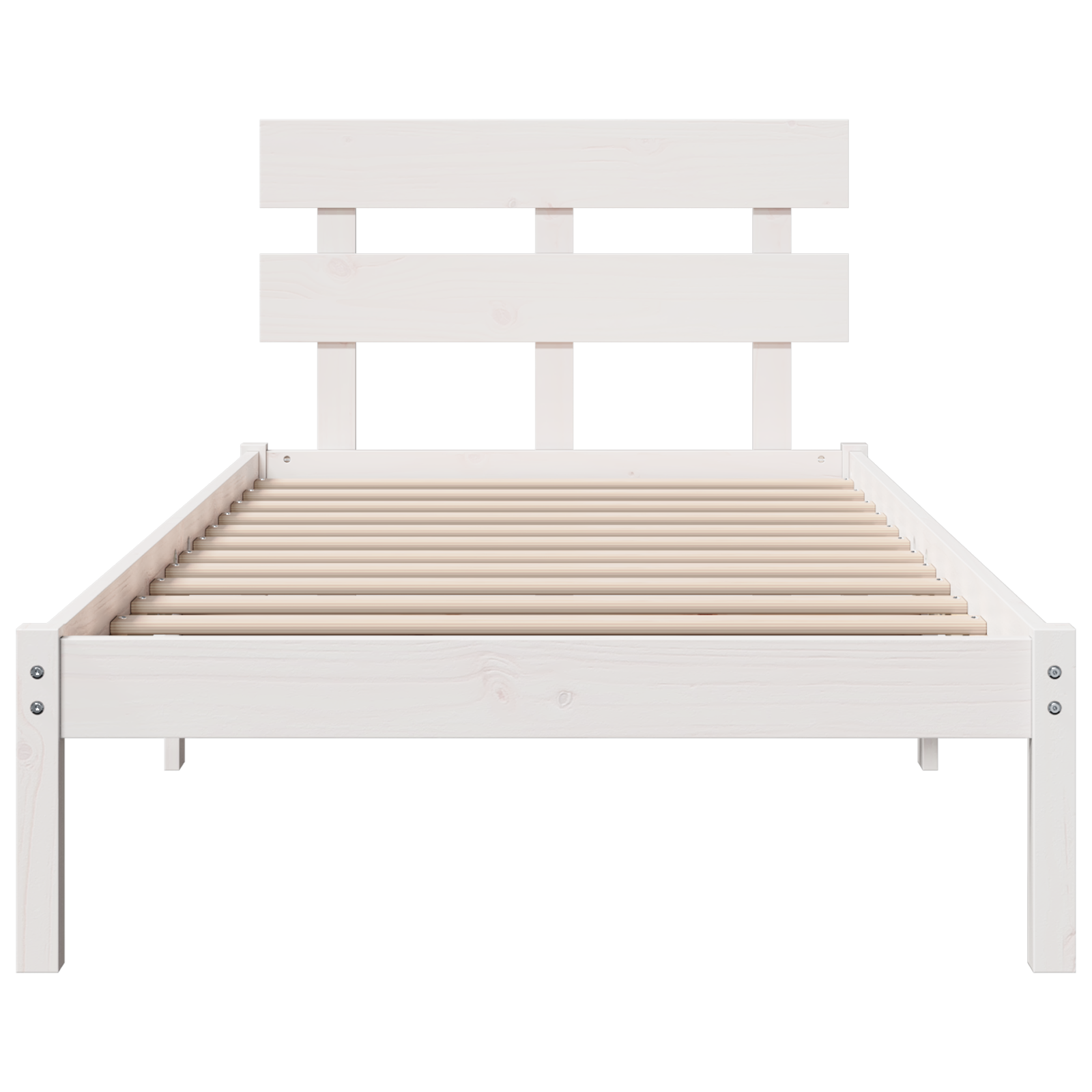 vidaXL Cadru de pat cu headboard Alb 90 x 200 cm Lemn masiv de pin