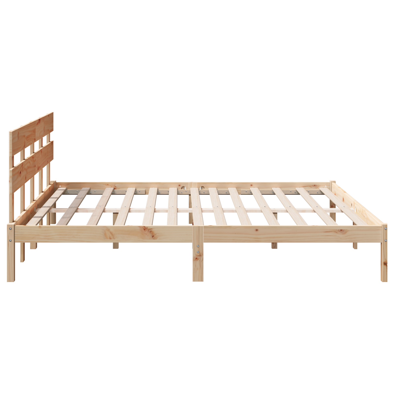 vidaXL Cadru de pat cu headboard Maro 200 x 200 cm Lemn masiv de pin vidaXL Cadru de pat cu headboard Maro 200 x 200 cm Lemn masiv de pin