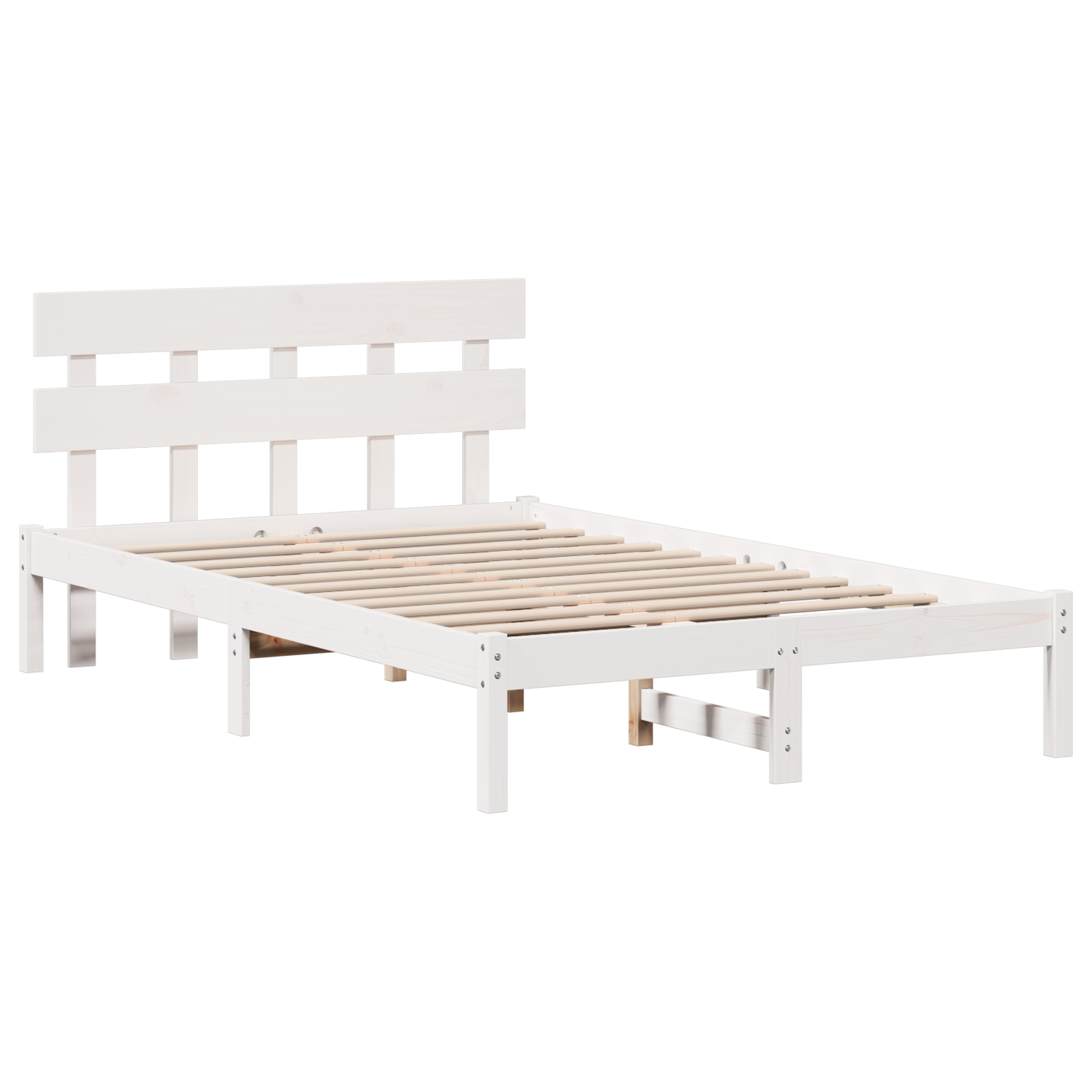 vidaXL Cadru de pat cu headboard Alb 120 x 190 cm Lemn masiv de pin vidaXL Cadru de pat cu headboard Alb 120 x 190 cm Lemn masiv de pin