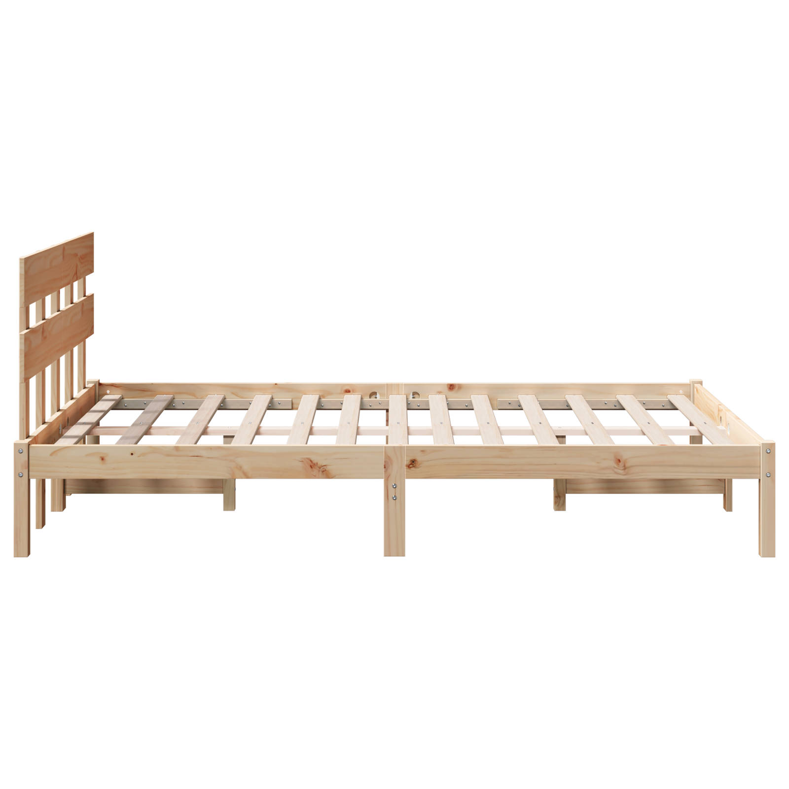 vidaXL Cadru de pat cu headboard Maro 135 x 190 cm Lemn masiv de pin vidaXL Cadru de pat cu headboard Maro 135 x 190 cm Lemn masiv de pin