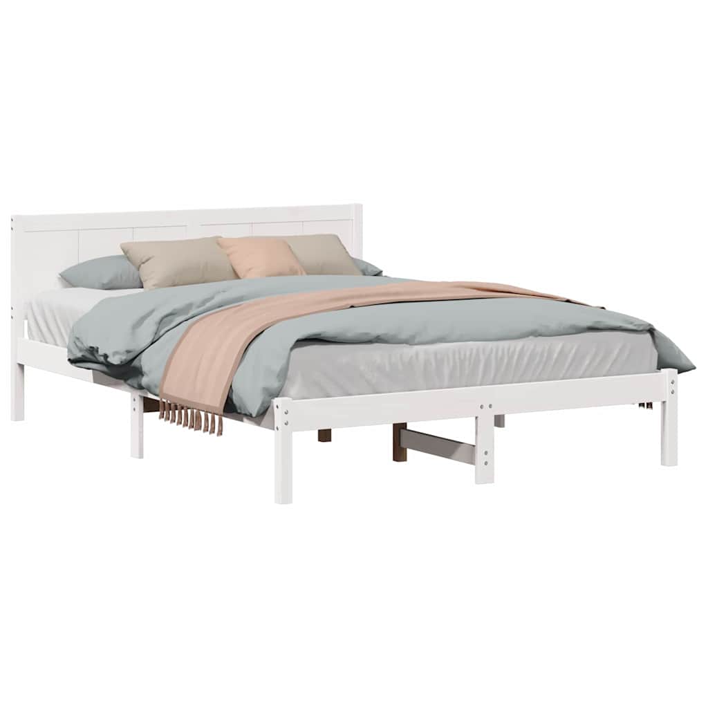 vidaXL Cadru de pat Alb 160 x 200 cm Lemn masiv de pin vidaXL Cadru de pat Alb 160 x 200 cm Lemn masiv de pin