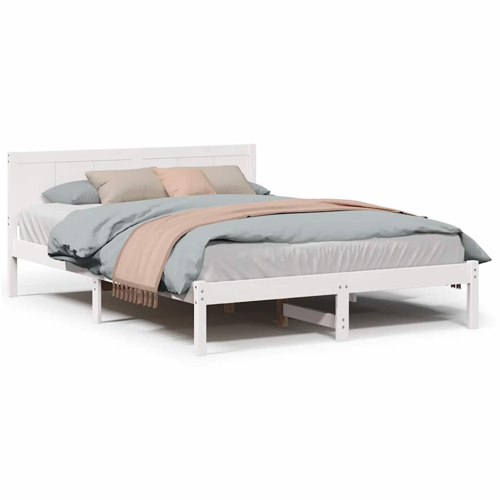 vidaXL Cadru de pat Alb 160 x 200 cm Lemn masiv de pin vidaXL Cadru de pat Alb 160 x 200 cm Lemn masiv de pin