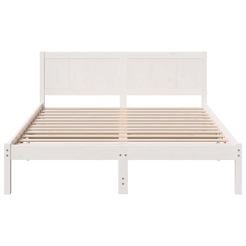 vidaXL Cadru de pat Alb 160 x 200 cm Lemn masiv de pin vidaXL Cadru de pat Alb 160 x 200 cm Lemn masiv de pin