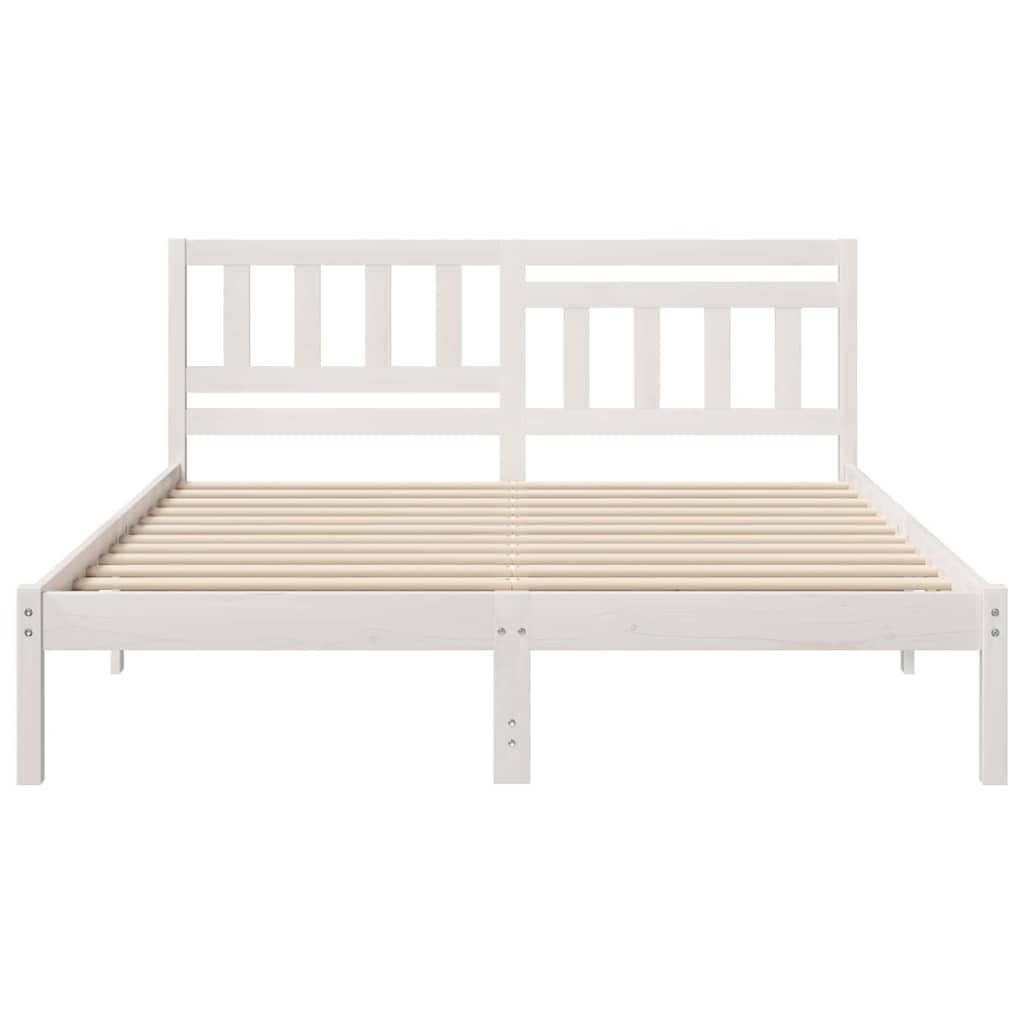 vidaXL Cadru de pat cu headboard Alb 160 x 200 cm Lemn masiv de pin vidaXL Cadru de pat cu headboard Alb 160 x 200 cm Lemn masiv de pin
