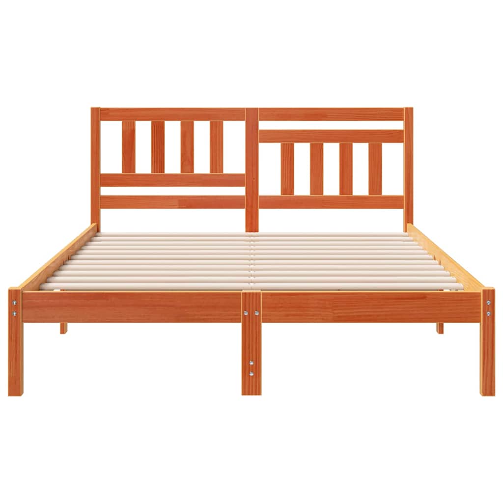 vidaXL Cadru de pat Maro ceruit 120 x 190 cm Lemn masiv de pin vidaXL Cadru de pat Maro ceruit 120 x 190 cm Lemn masiv de pin