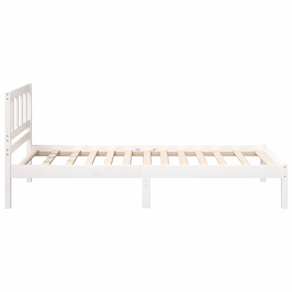 vidaXL Cadru de pat cu headboard Alb 75 x 190 cm Lemn masiv de pin vidaXL Cadru de pat cu headboard Alb 75 x 190 cm Lemn masiv de pin