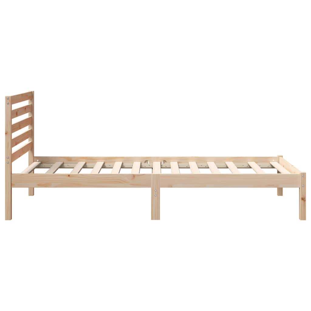vidaXL Cadru de pat cu headboard Maro 100 x 200 cm Lemn masiv de pin vidaXL Cadru de pat cu headboard Maro 100 x 200 cm Lemn masiv de pin