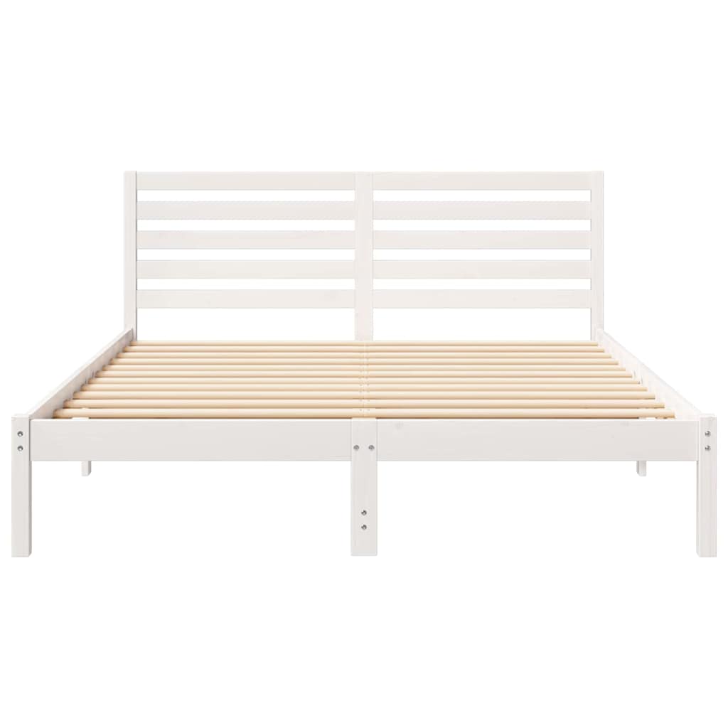 vidaXL Cadru de pat cu headboard Alb 160 x 200 cm Lemn masiv de pin vidaXL Cadru de pat cu headboard Alb 160 x 200 cm Lemn masiv de pin