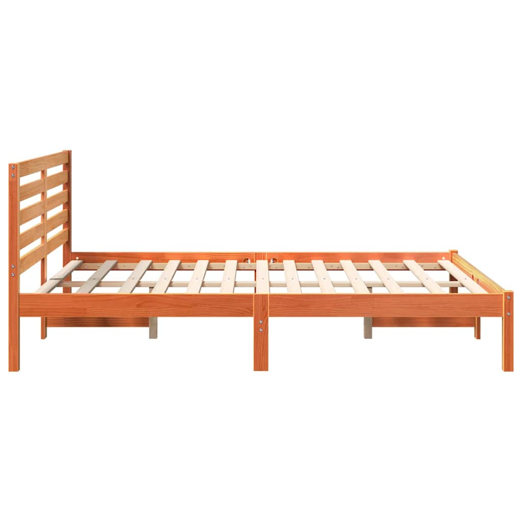 vidaXL Cadru de pat Maro ceruit 140 x 190 cm Lemn masiv de pin vidaXL Cadru de pat Maro ceruit 140 x 190 cm Lemn masiv de pin