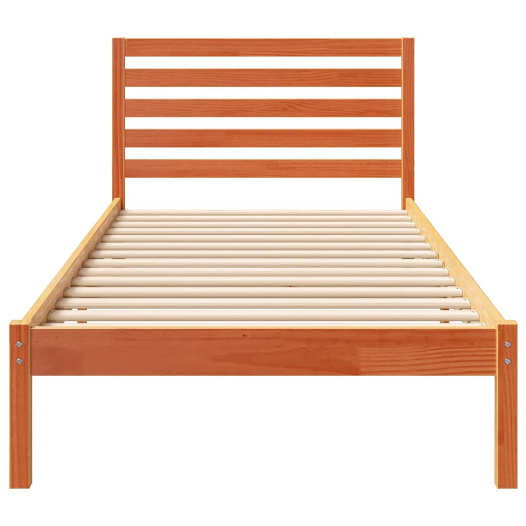 vidaXL Cadru de pat Maro ceruit 100 x 210 cm Lemn masiv de pin vidaXL Cadru de pat Maro ceruit 100 x 210 cm Lemn masiv de pin