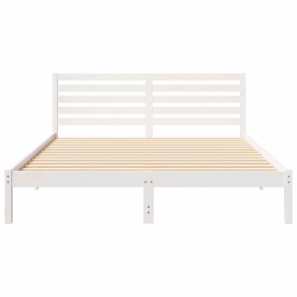 vidaXL Cadru de pat cu headboard Alb 160 x 210 cm Lemn masiv de pin vidaXL Cadru de pat cu headboard Alb 160 x 210 cm Lemn masiv de pin