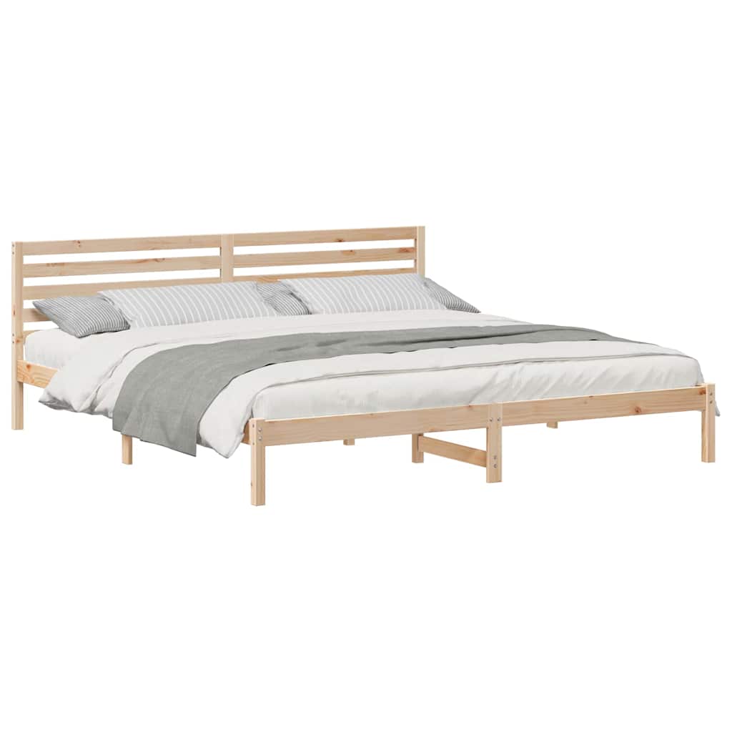 vidaXL Cadru de pat cu headboard Maro 180 x 210 cm Lemn masiv de pin vidaXL Cadru de pat cu headboard Maro 180 x 210 cm Lemn masiv de pin