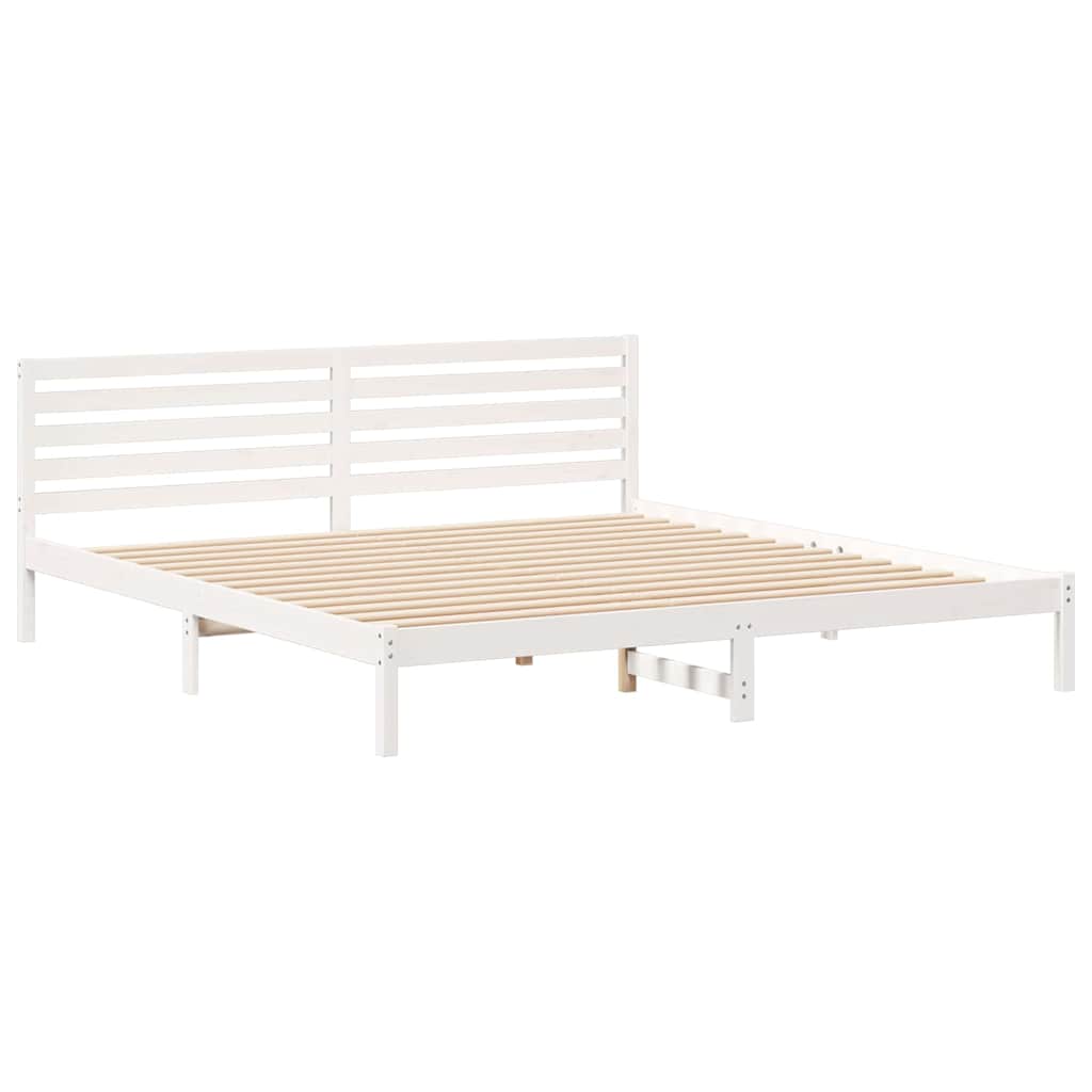 vidaXL Cadru de pat cu headboard Alb 180 x 210 cm Lemn masiv de pin vidaXL Cadru de pat cu headboard Alb 180 x 210 cm Lemn masiv de pin