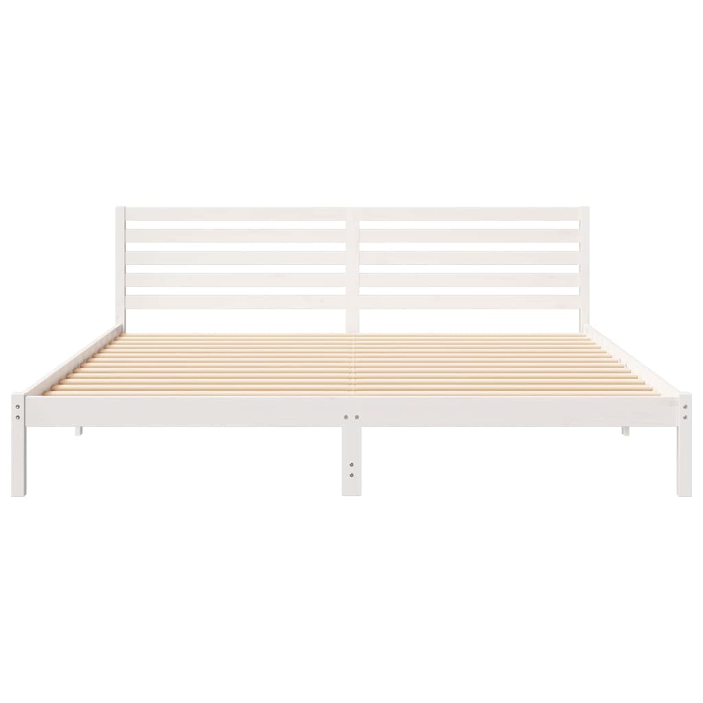 vidaXL Cadru de pat cu headboard Alb 180 x 210 cm Lemn masiv de pin vidaXL Cadru de pat cu headboard Alb 180 x 210 cm Lemn masiv de pin