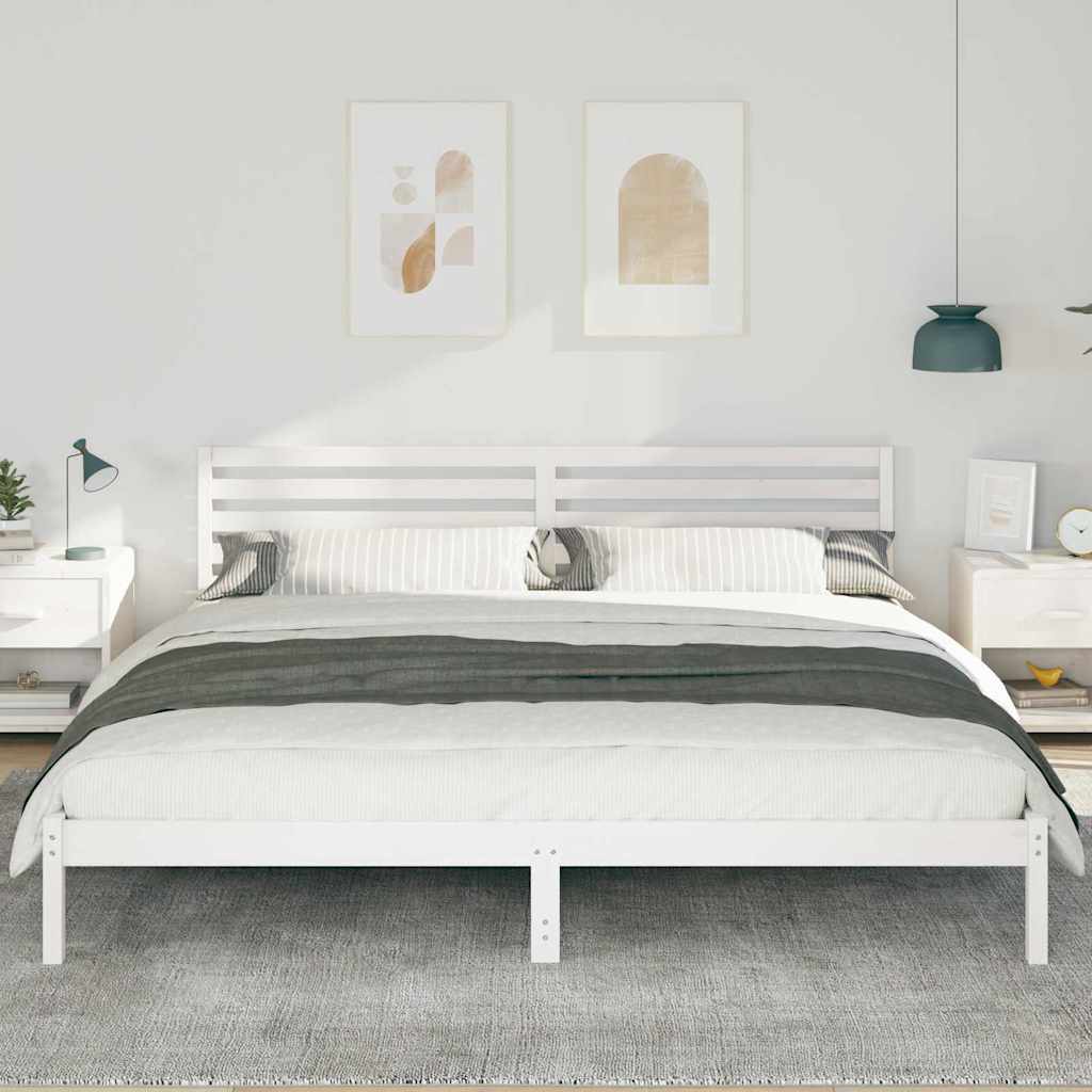 vidaXL Cadru de pat cu headboard Alb 180 x 220 cm Lemn masiv de pin vidaXL Cadru de pat cu headboard Alb 180 x 220 cm Lemn masiv de pin