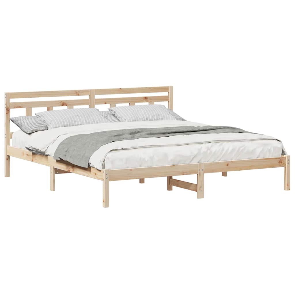 vidaXL Cadru de pat cu headboard Maro Lemn de brad vidaXL Cadru de pat cu headboard Maro Lemn de brad