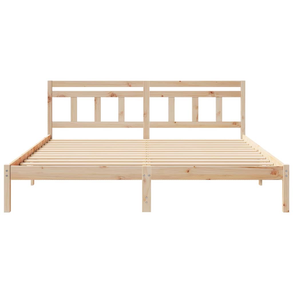 vidaXL Cadru de pat cu headboard Maro Lemn de brad vidaXL Cadru de pat cu headboard Maro Lemn de brad