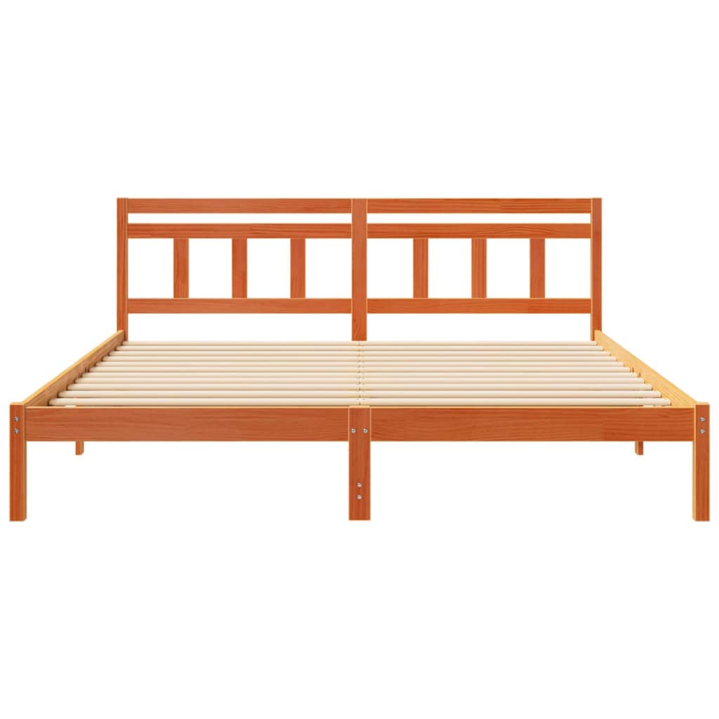 vidaXL Cadru de pat cu headboard Maro Lemn de brad vidaXL Cadru de pat cu headboard Maro Lemn de brad