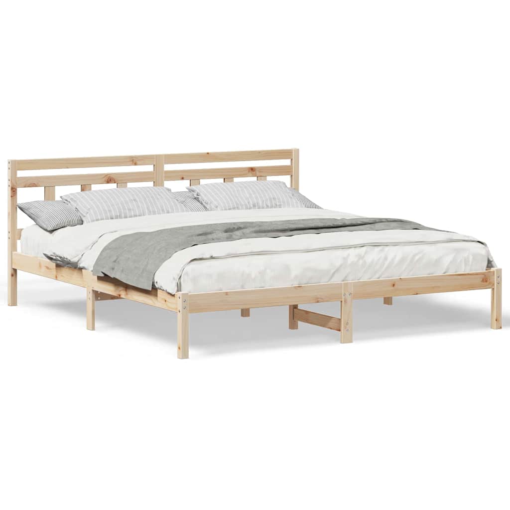 vidaXL Cadru de pat cu headboard Maro Lemn de brad vidaXL Cadru de pat cu headboard Maro Lemn de brad