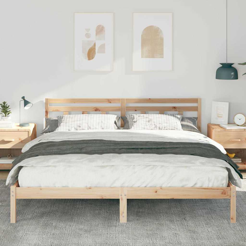 vidaXL Cadru de pat cu headboard Maro Lemn de brad vidaXL Cadru de pat cu headboard Maro Lemn de brad