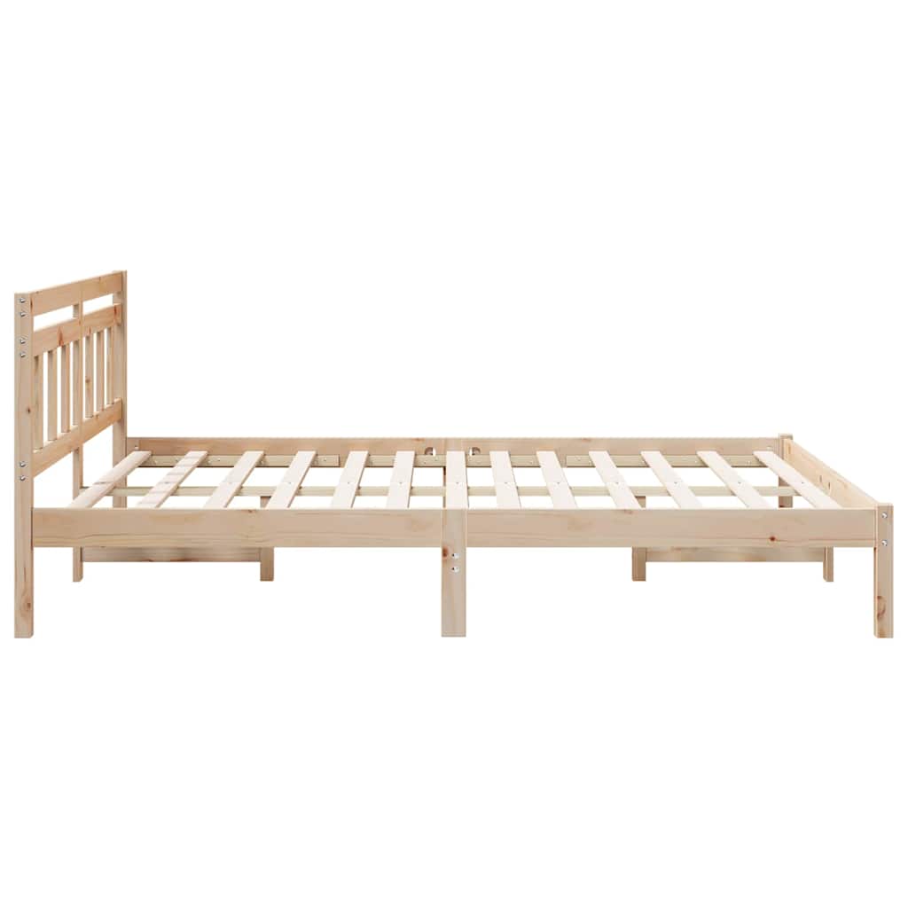 vidaXL Cadru de pat cu headboard Maro Lemn masiv de pin vidaXL Cadru de pat cu headboard Maro Lemn masiv de pin