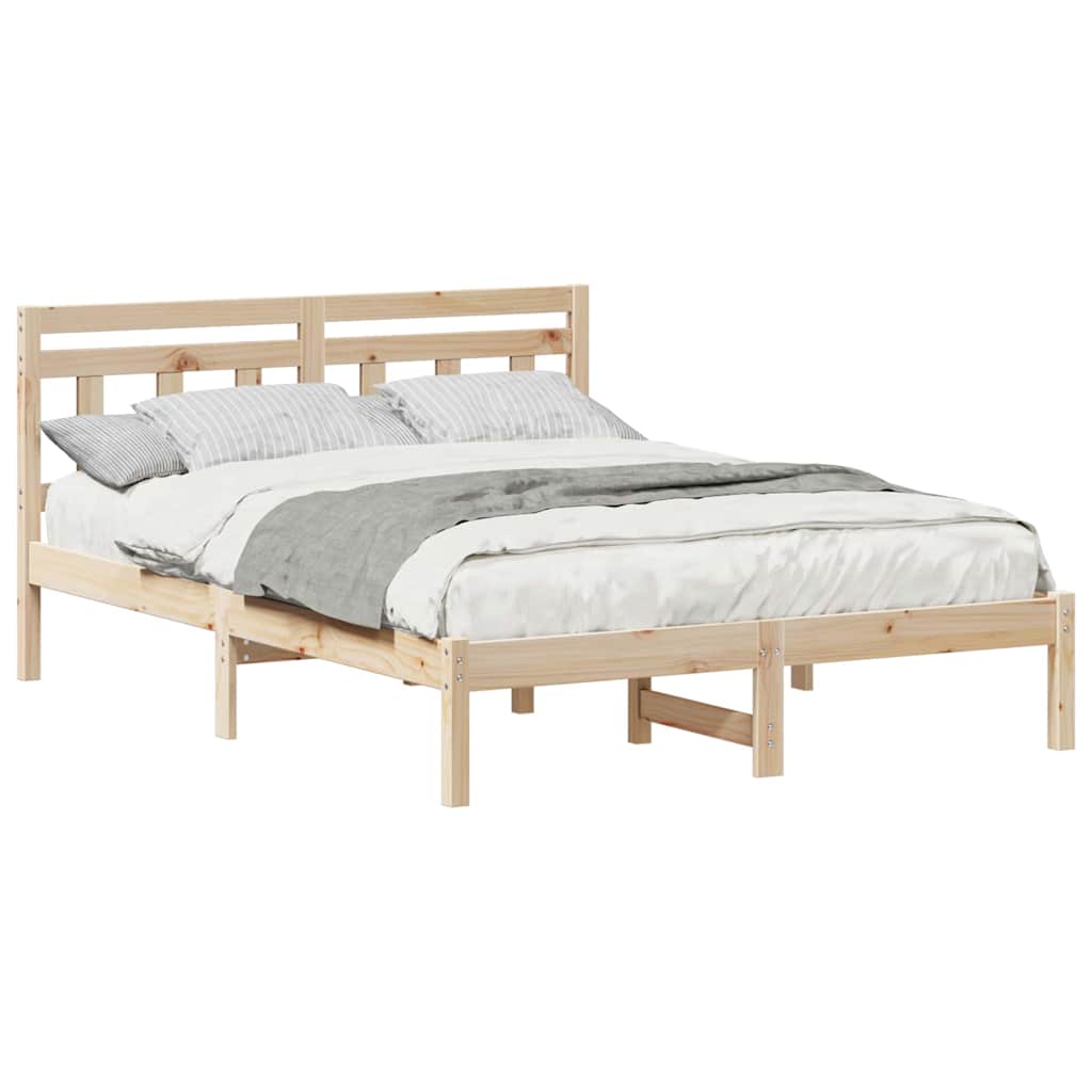 vidaXL Cadru de pat cu headboard Maro Lemn de brad vidaXL Cadru de pat cu headboard Maro Lemn de brad