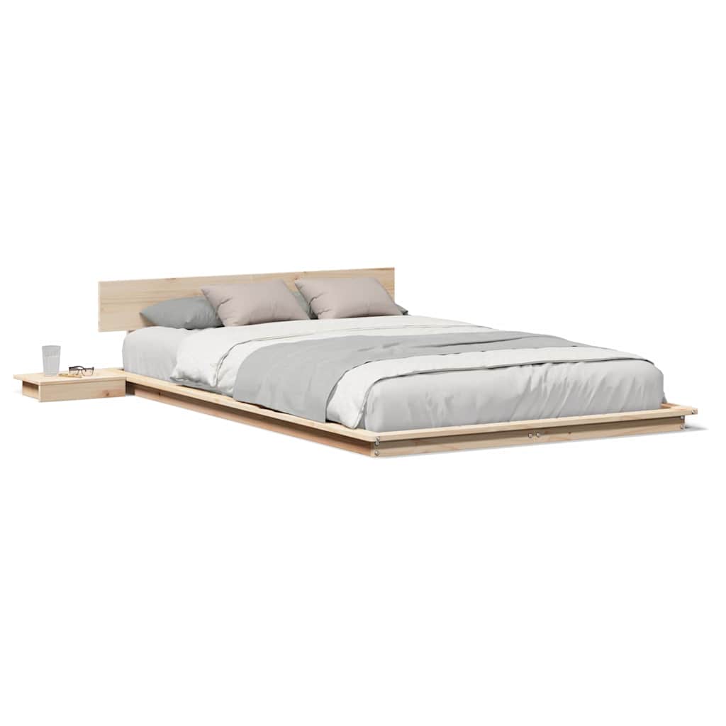 vidaXL Cadru de pat Maro 140 x 190 cm lemn vidaXL Cadru de pat Maro 140 x 190 cm lemn