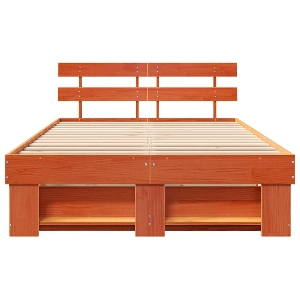 vidaXL Cadru de pat Maro ceruit 120 x 190 cm Lemn masiv de pin vidaXL Cadru de pat Maro ceruit 120 x 190 cm Lemn masiv de pin