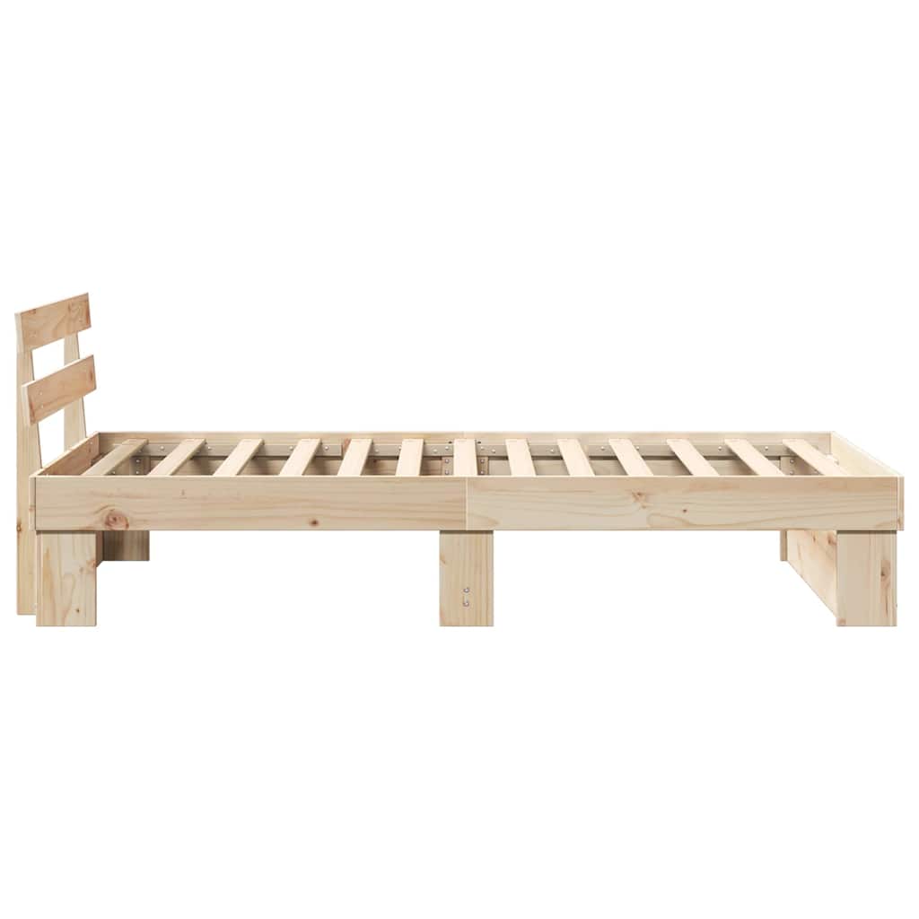 vidaXL Cadru de pat cu headboard Maro 100 x 200 cm Lemn masiv de pin vidaXL Cadru de pat cu headboard Maro 100 x 200 cm Lemn masiv de pin