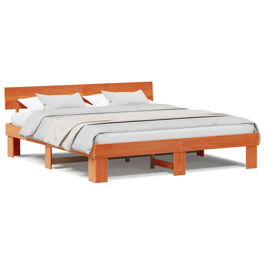 vidaXL Cadru de pat Maro ceruit 180 x 200 cm Lemn masiv de pin