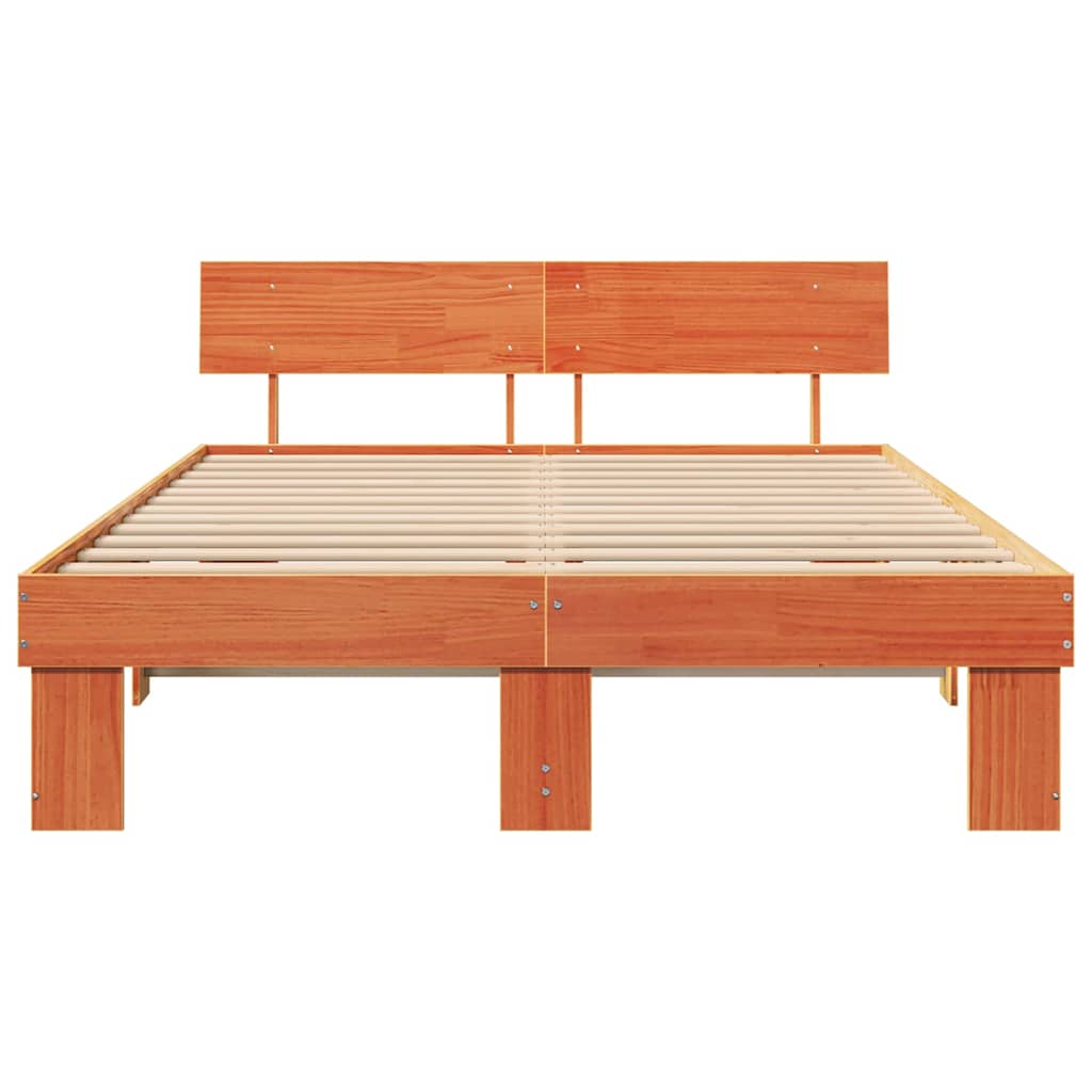 vidaXL Cadru de pat Maro ceruit 160 x 200 cm Lemn masiv de pin