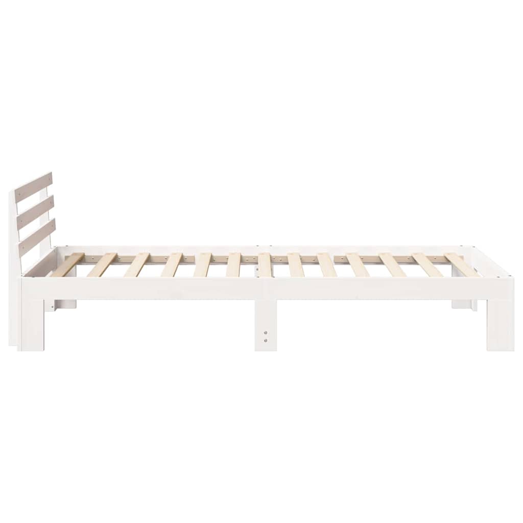 vidaXL Cadru de pat cu headboard Alb 75 x 190 cm Lemn masiv de pin vidaXL Cadru de pat cu headboard Alb 75 x 190 cm Lemn masiv de pin