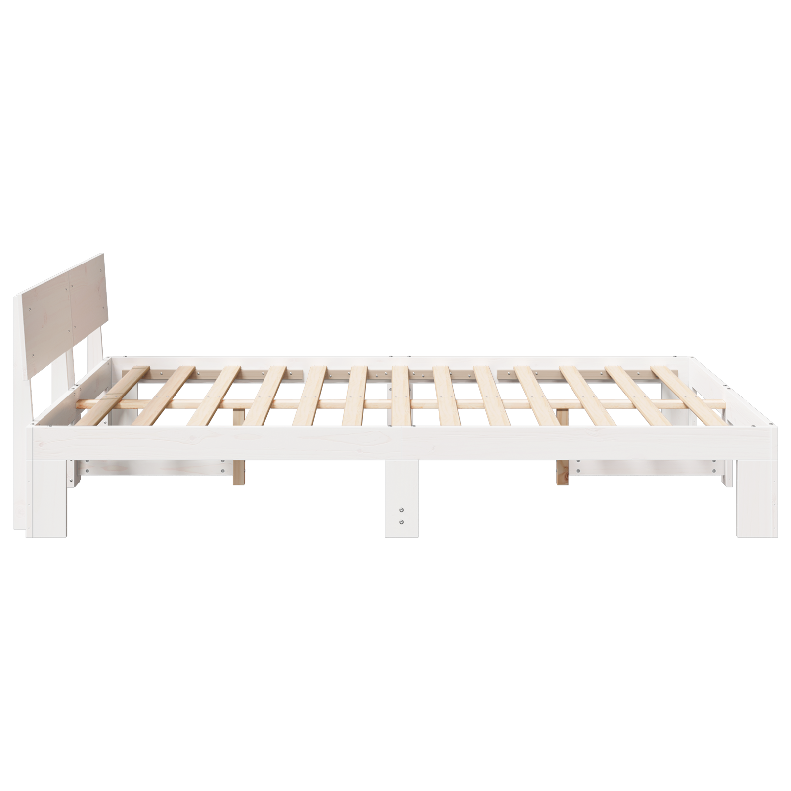 vidaXL Cadru de pat cu headboard Alb 150 x 200 cm Lemn masiv de pin vidaXL Cadru de pat cu headboard Alb 150 x 200 cm Lemn masiv de pin