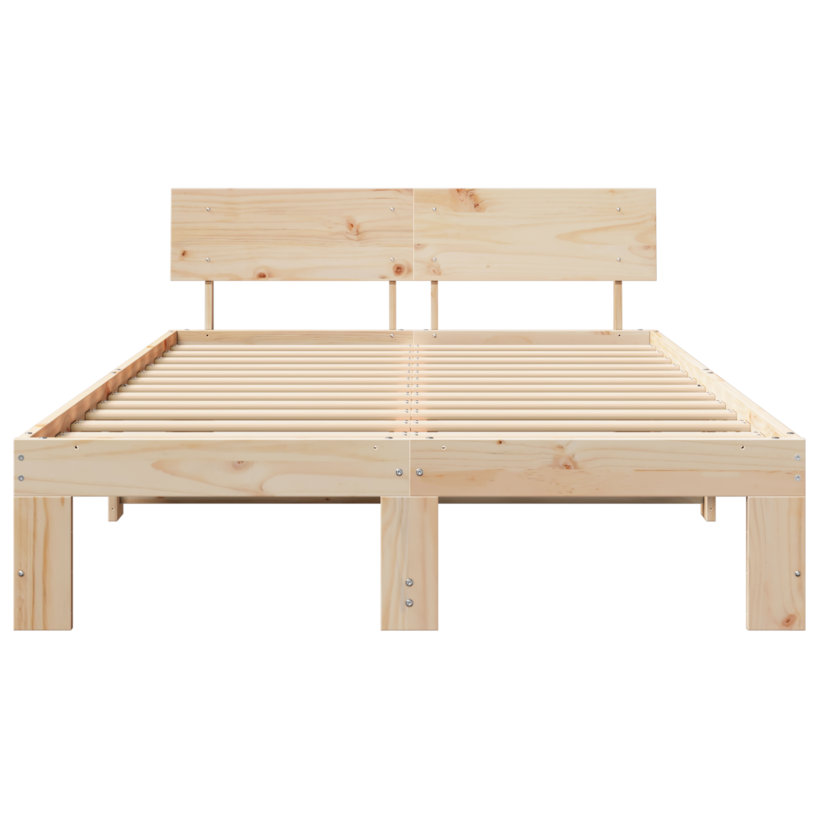 vidaXL Cadru de pat cu headboard Maro 135 x 190 cm Lemn masiv de pin vidaXL Cadru de pat cu headboard Maro 135 x 190 cm Lemn masiv de pin