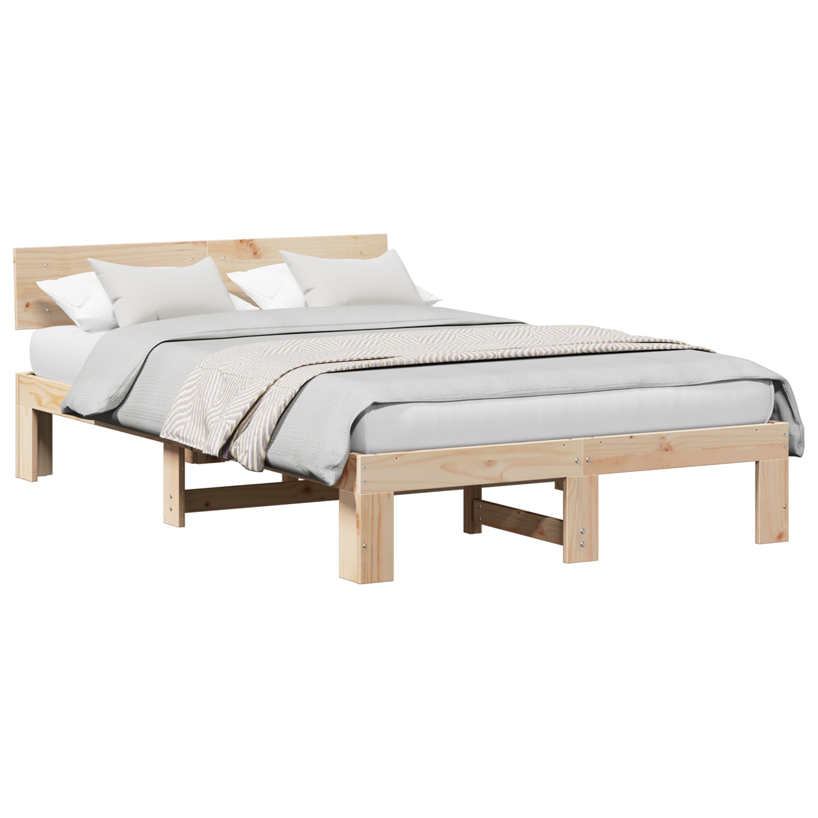 vidaXL Cadru de pat 120x190 cm din lemn masiv de pin