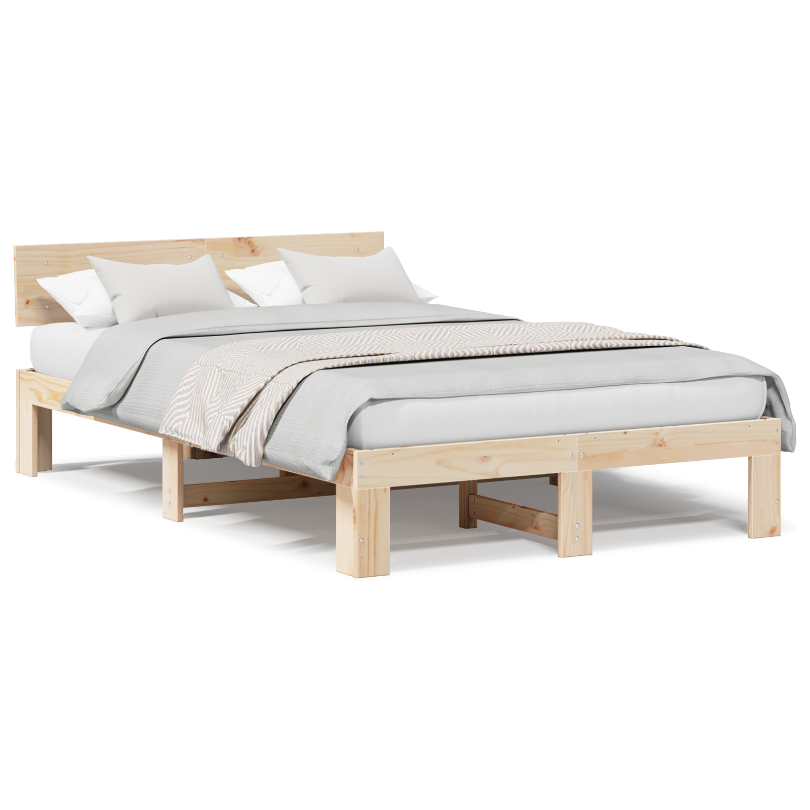 vidaXL Cadru de pat 120x190 cm din lemn masiv de pin