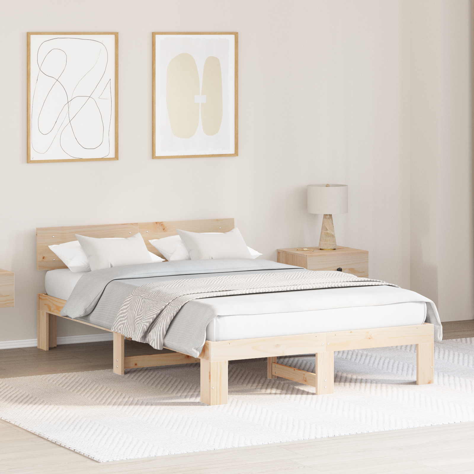vidaXL Cadru de pat 120x190 cm din lemn masiv de pin