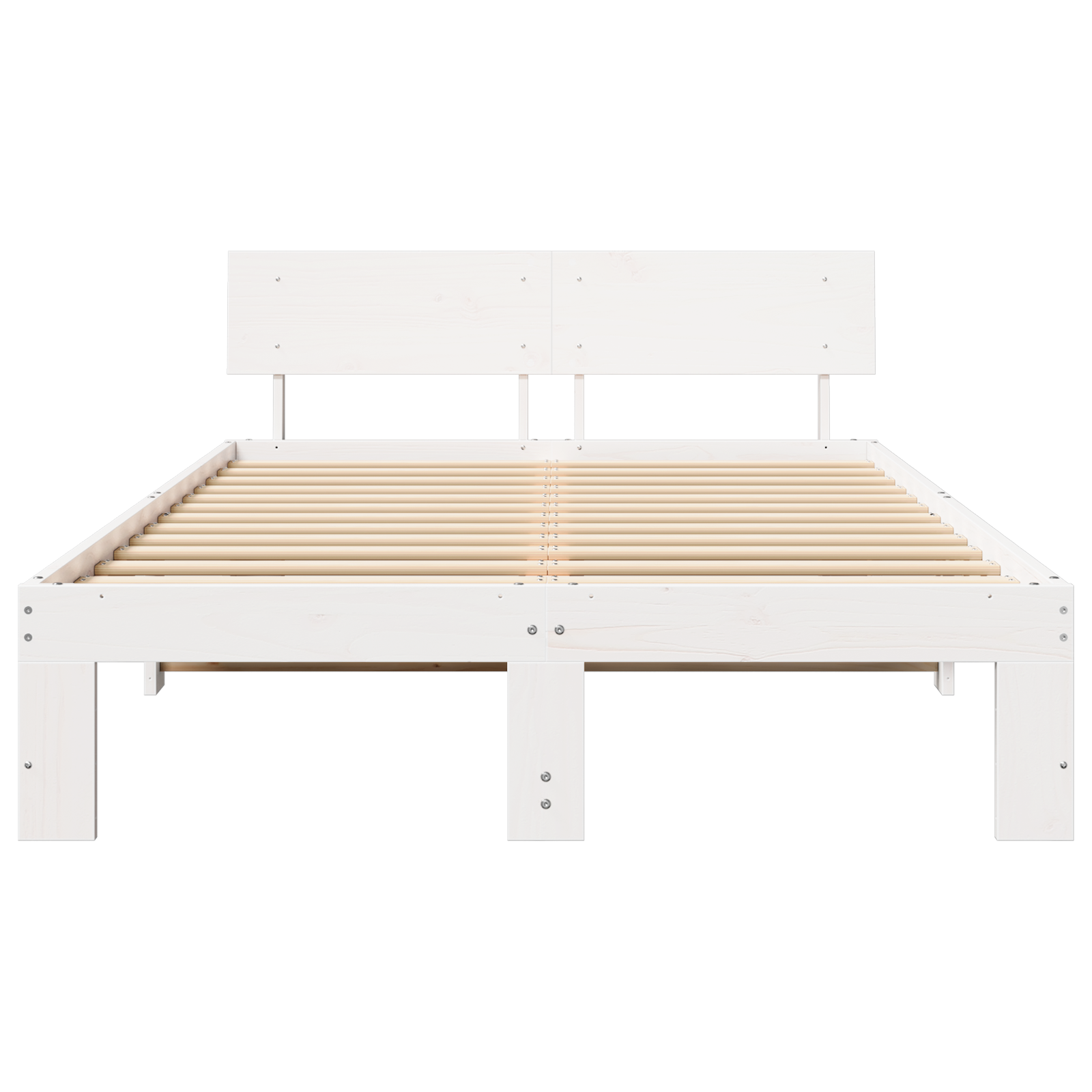 vidaXL Cadru de pat cu headboard Alb 120 x 190 cm Lemn masiv de pin